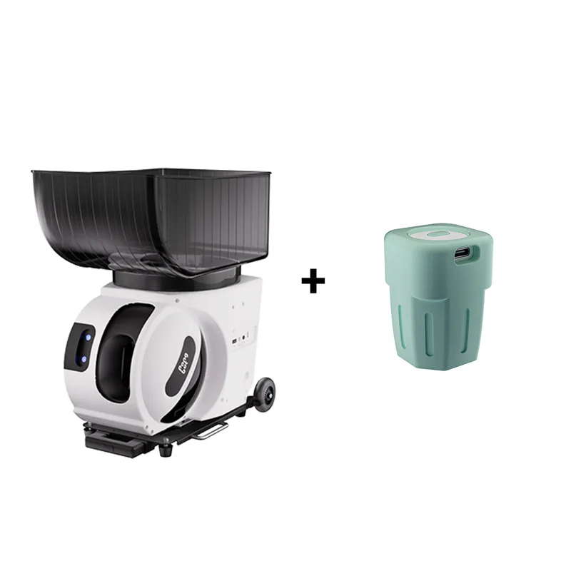 PongBot Pace S Pro shown with the T Serve S add-on unit